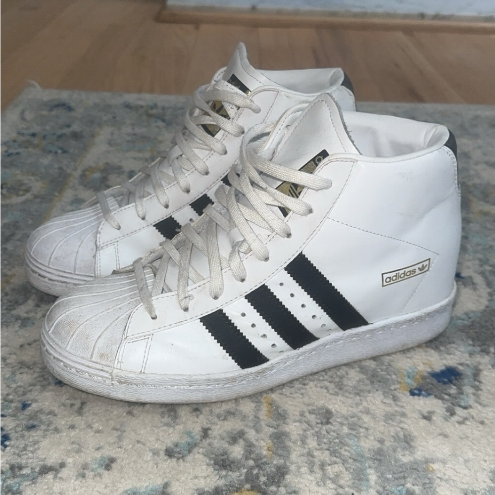 Adidas high top wedge sneakers